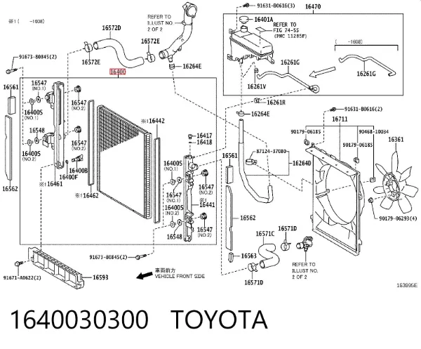 Chłodnica silnika 1640030300 Toyota