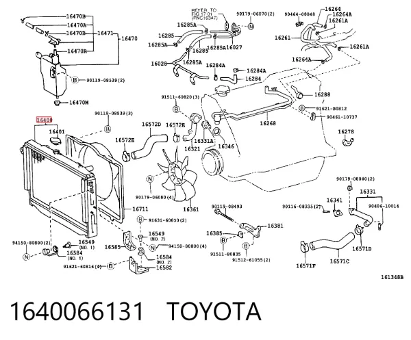 Chłodnica silnika 1640066131 Toyota