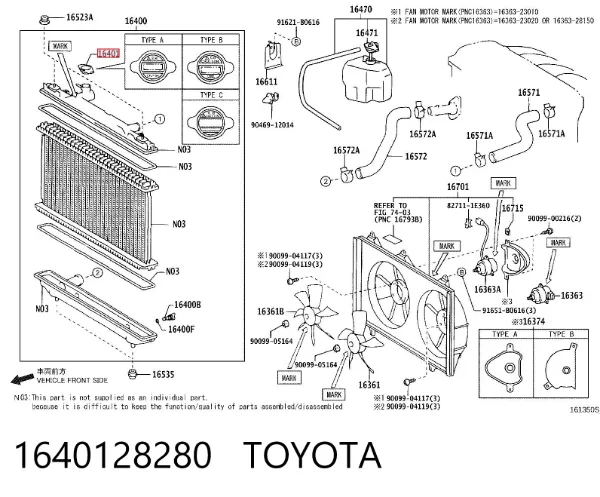 Pokrywa (korek) chłodnicy 1640128280 Toyota