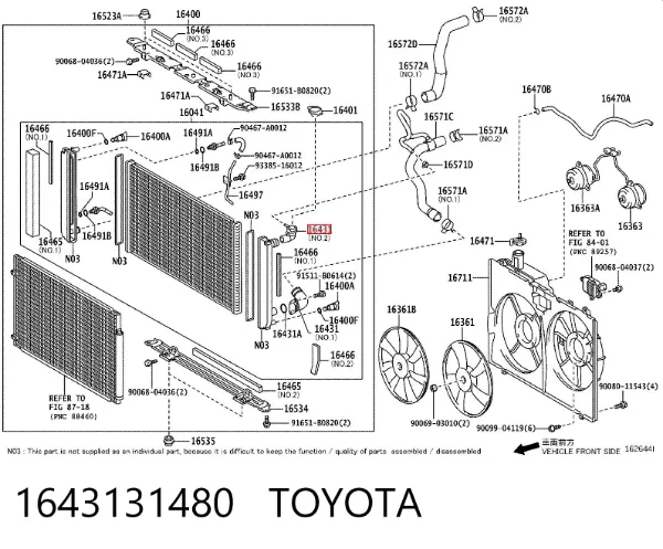 Przewód (króciec) chłodnicy górny 1643131480 Toyota