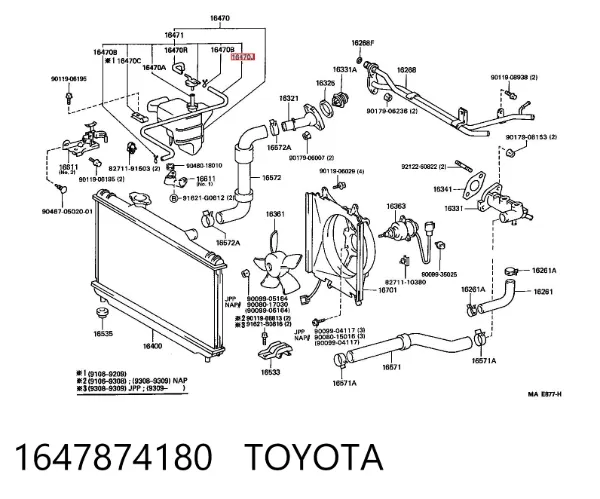 Klocki hamulcowe przednie tarczowe 1647874180 Toyota