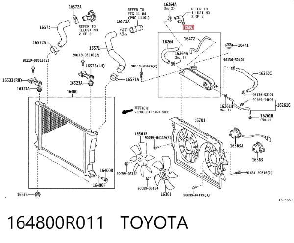 Zbiorniczek wyrównawczy układu chłodzenia 164800R011 Toyota