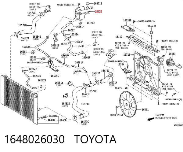 Zbiorniczek wyrównawczy układu chłodzenia 1648026030 Toyota