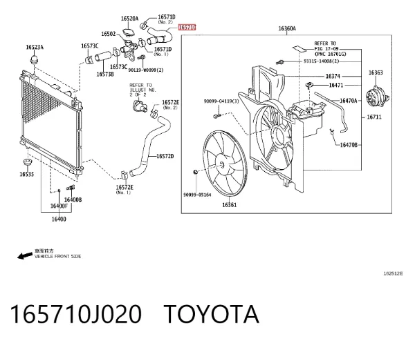 Przewód (króciec) chłodnicy górny Toyota Yaris SP90