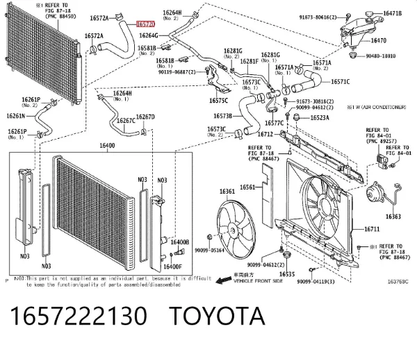 Przewód (króciec) chłodnicy górny 1657222130 Toyota