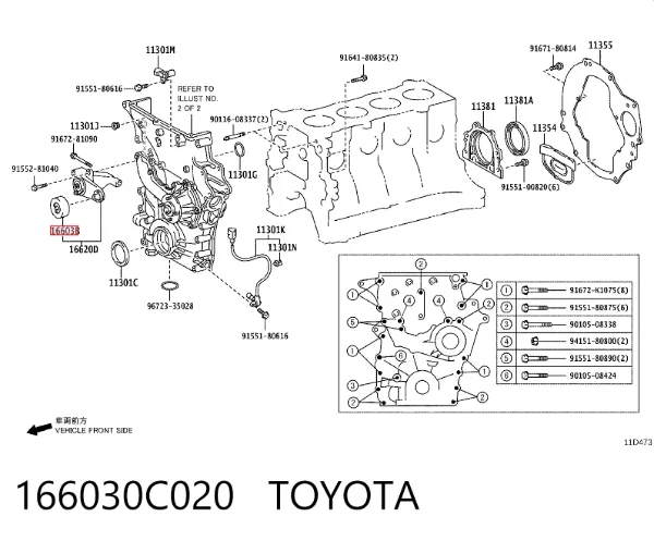 Rolka napinacza paska napędowego 166030C020 Toyota