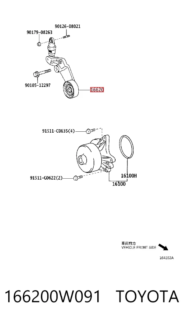Napinacz paska napędowego 166200W091 Toyota