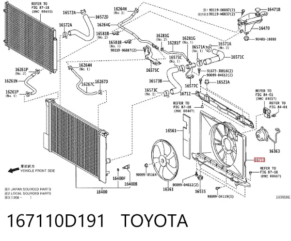 Dyfuzor chłodnicy 167110D191 Toyota
