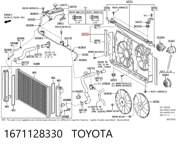 Dyfuzor chłodnicy 1671128330 Toyota