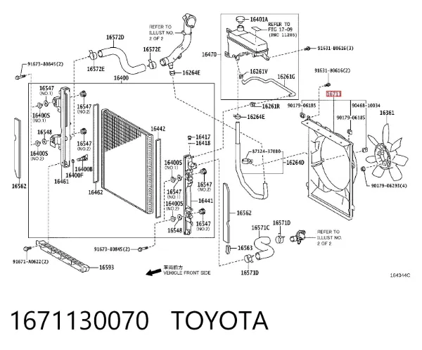 Dyfuzor chłodnicy 1671130070 Toyota