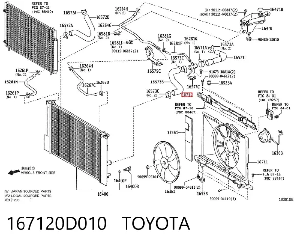 Dyfuzor chłodnicy górny 167120D010 Toyota