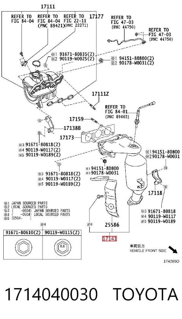 Konwerter-katalizator 1714040030 Toyota