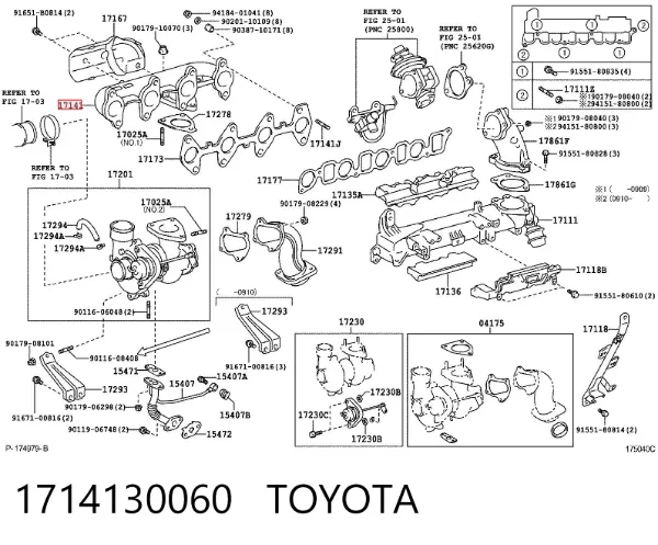 Kolektor wydechowy 1714130060 Toyota