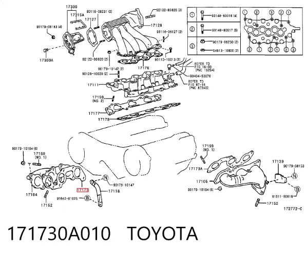 Uszczelka kolektora wydechowego Lexus RX 300