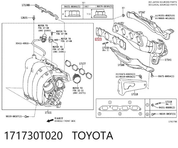 Uszczelka kolektora wydechowego Toyota Prius ZVW30