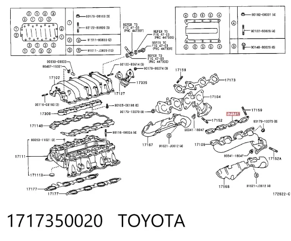 Uszczelka kolektora wydechowego Lexus GX 470