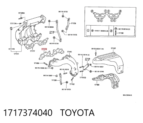 Uszczelka kolektora wydechowego Toyota Camry III