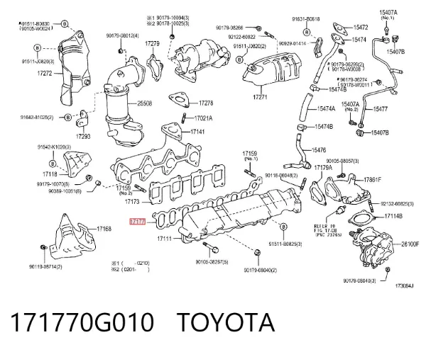Uszczelka kolektora ssącego 171770G010 Toyota