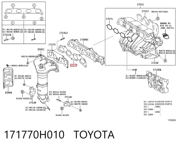 Uszczelka kolektora ssącego Toyota Camry V