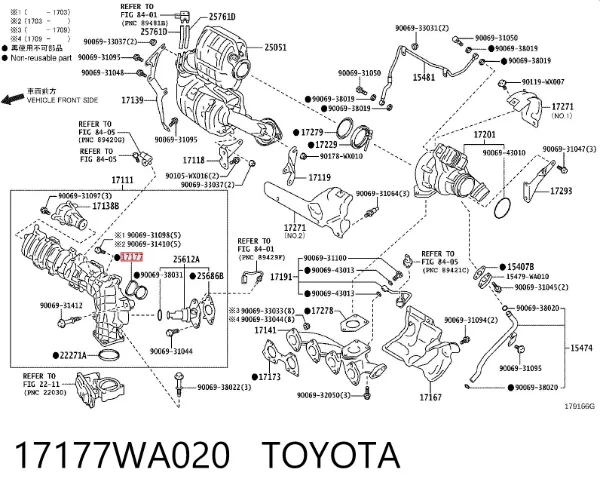 Uszczelka kolektora ssącego 17177WA020 Toyota