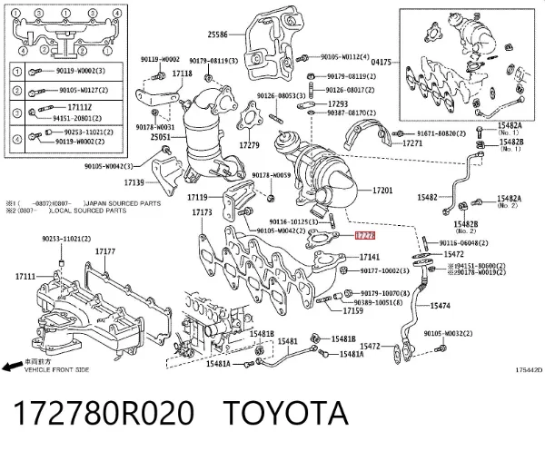 Uszczelka turbiny spalin, wlot 172780R020 Toyota