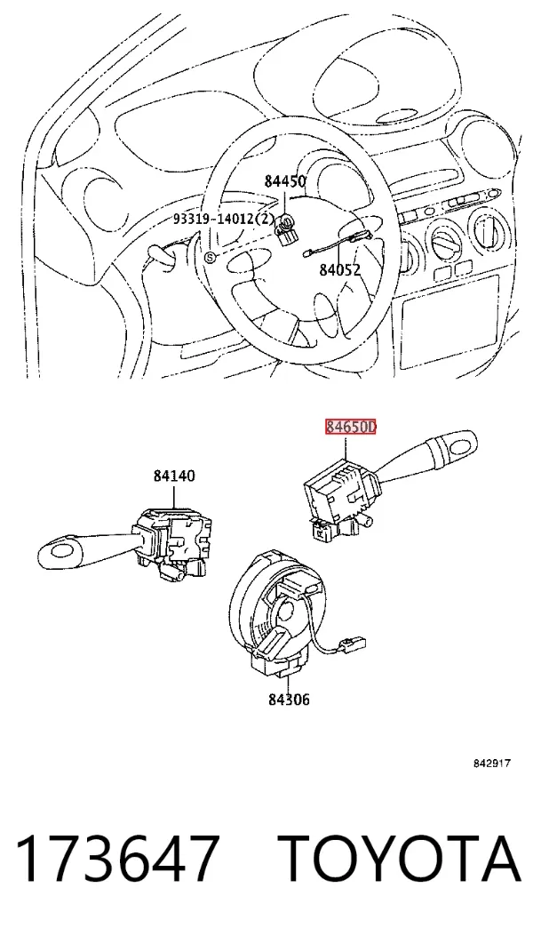 Przełącznik zespolony prawy 173647 Toyota