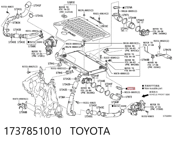 Uszczelka (podkładka) rurki intercoolera 1737851010 Toyota