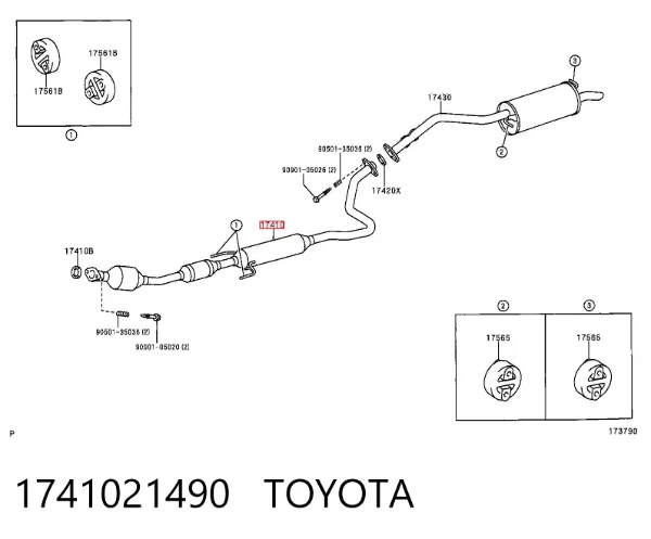 Konwerter-katalizator 1741021490 Toyota