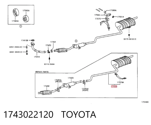 Konwerter-katalizator 1743022120 Toyota