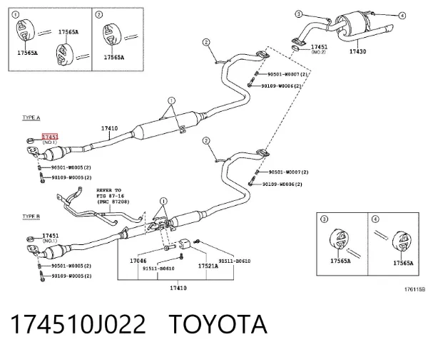 Uszczelka tłumika montażowa 174510J022 Toyota