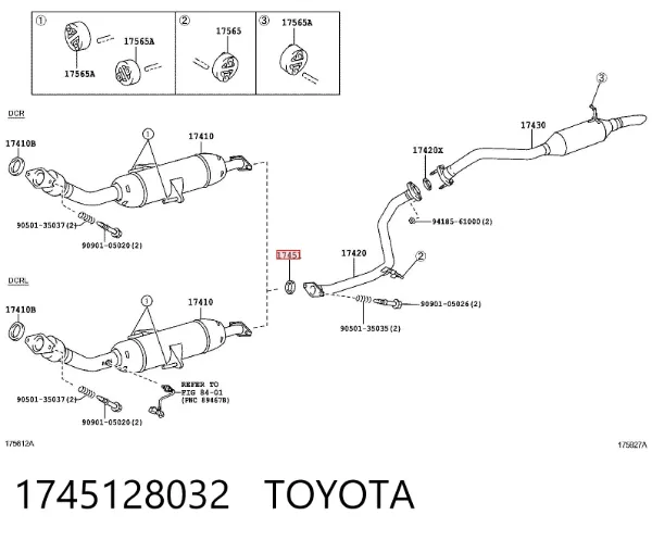 Uszczelka tłumika montażowa 1745128032 Toyota