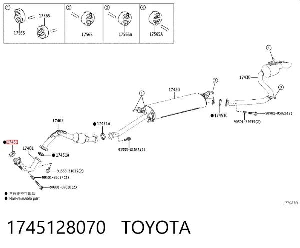 Pierścień kolektora wydechowego 1745128070 Toyota