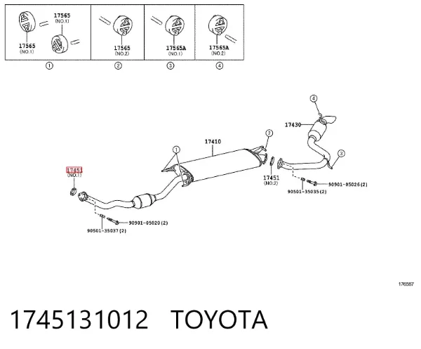 Uszczelka tłumika montażowa 1745131012 Toyota