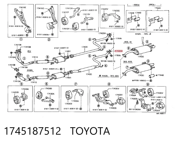 Uszczelka rury odbiornika tłumika Toyota Starlet II