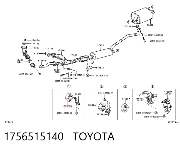 Poduszka mocowania tłumika 1756515140 Toyota