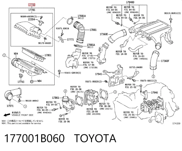 Obudowa filtra powietrza 177001B060 Toyota