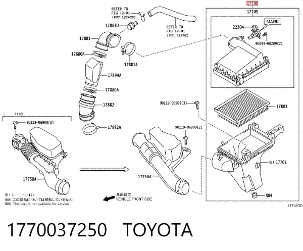 Obudowa filtra powietrza Toyota Prius ZVW30