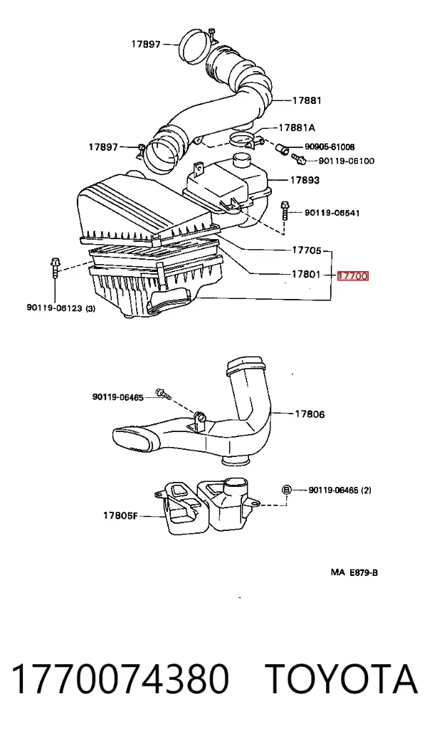 Obudowa filtra powietrza Toyota Camry III