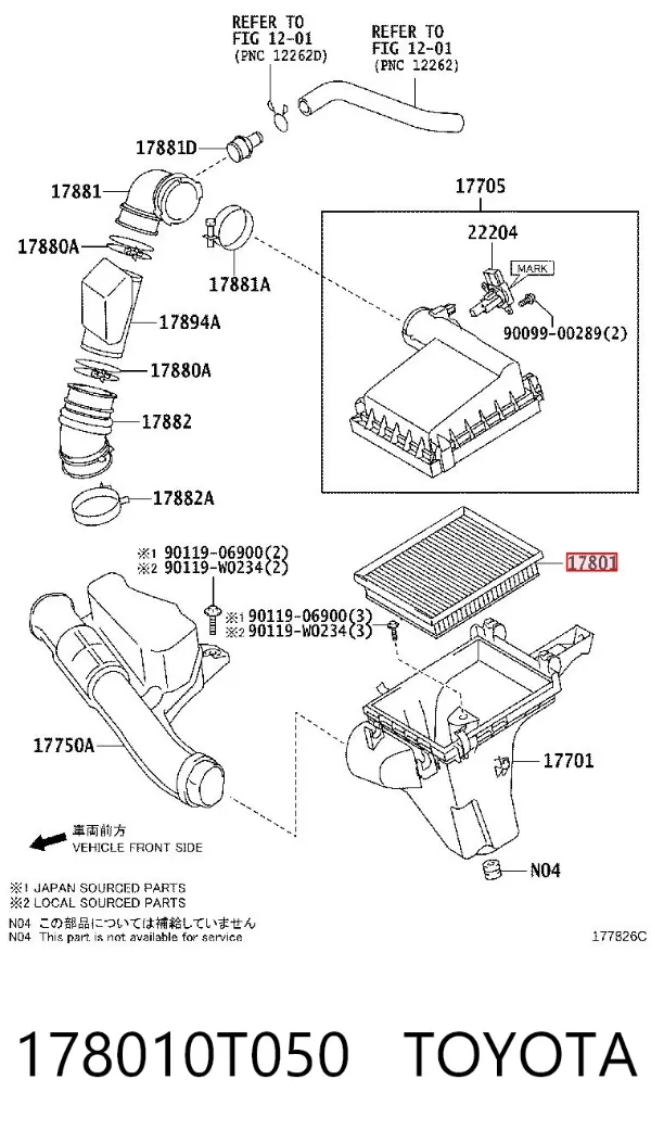 Filtr powietrza 178010T050 Toyota