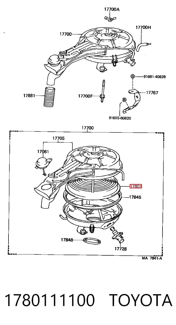 Filtr powietrza 1780111100 Toyota