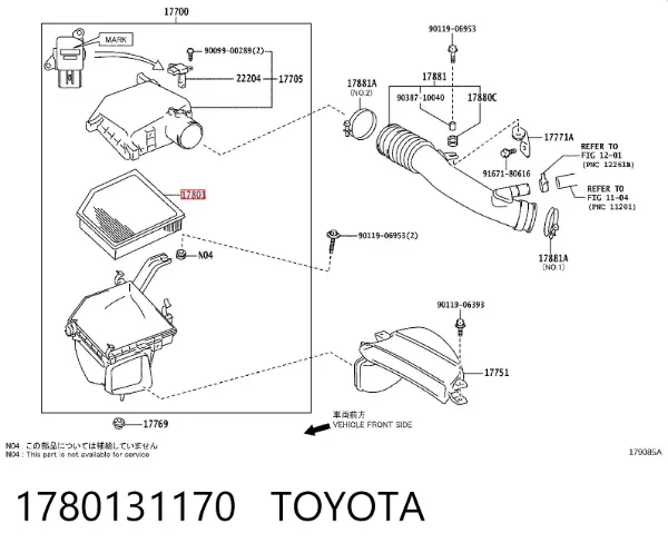 Filtr powietrza 1780131170 Toyota