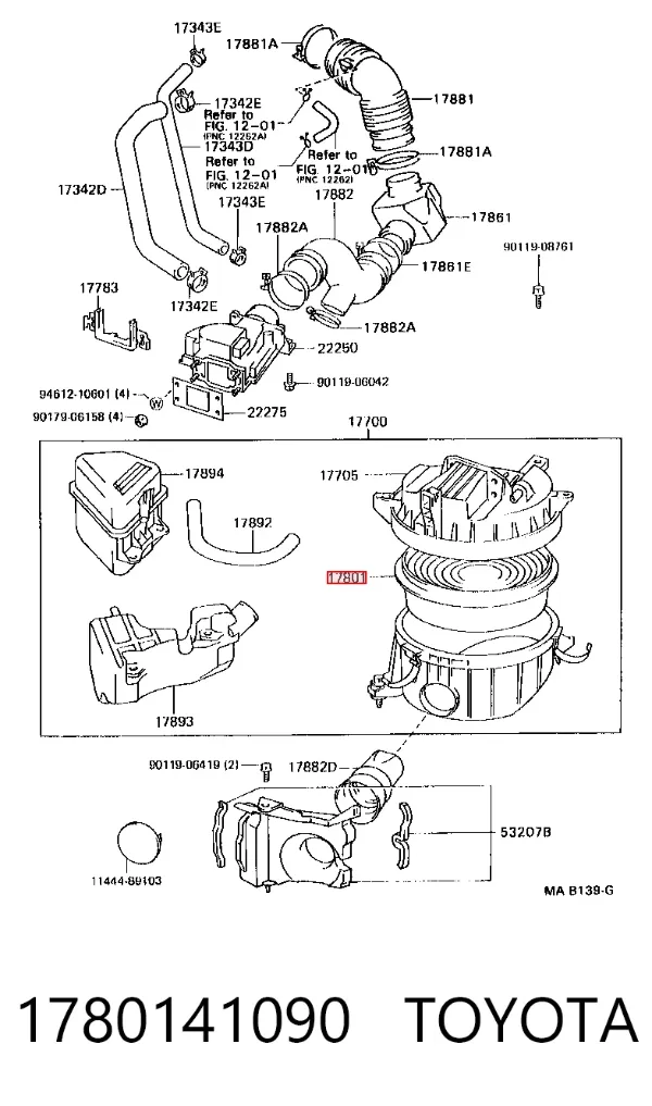 Filtr powietrza 1780141090 Toyota