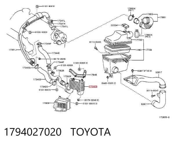 Chłodnica intercoolera 1794027020 Toyota