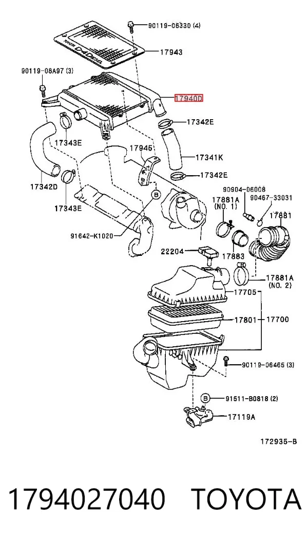 Chłodnica intercoolera 1794027040 Toyota