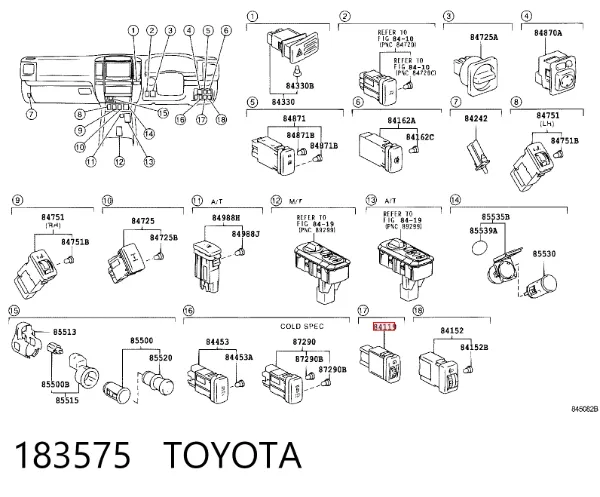 Sterownik lusterek bocznych, na drzwi 183575 Toyota