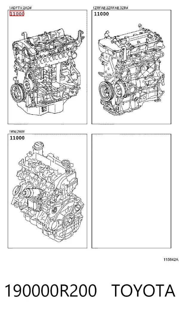 Silnik w komplecie 190000R200 Toyota
