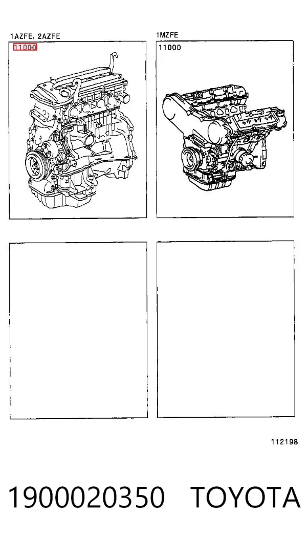 Silnik w komplecie 1900020350 Toyota