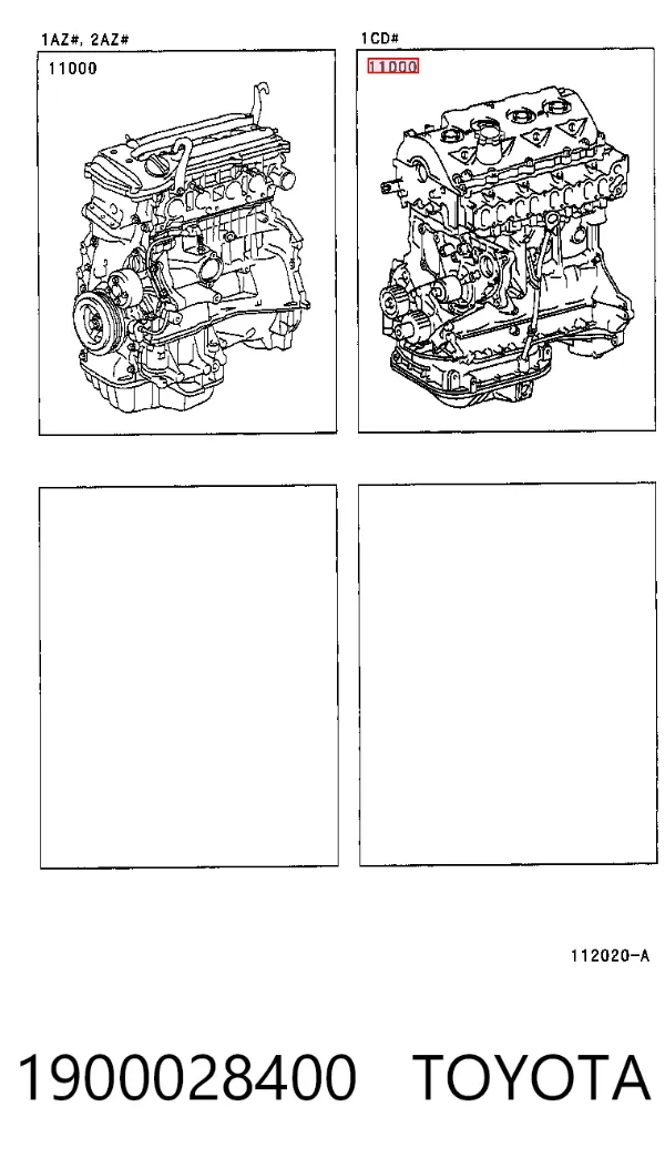Silnik w komplecie 1900028400 Toyota