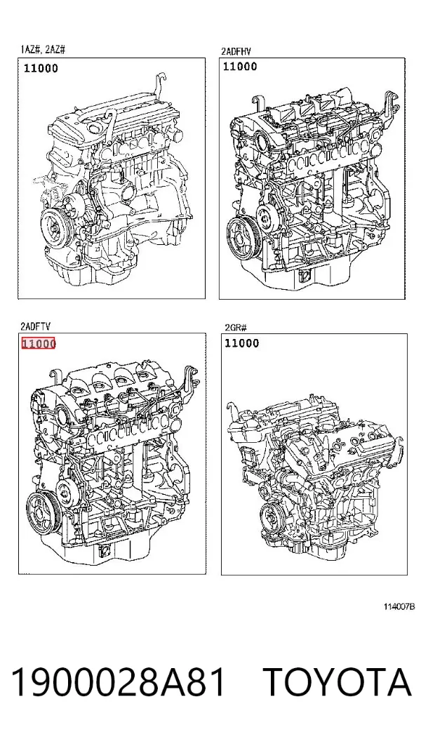 Silnik w komplecie 1900028A81 Toyota
