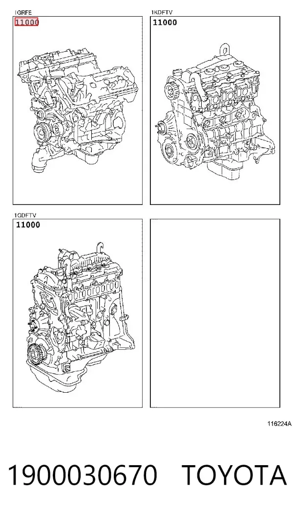 Silnik w komplecie 1900030670 Toyota